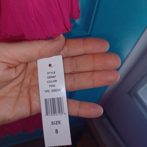 Womens Hot Pink Bow Dress Size 8 NWT - Picture 3 of 4